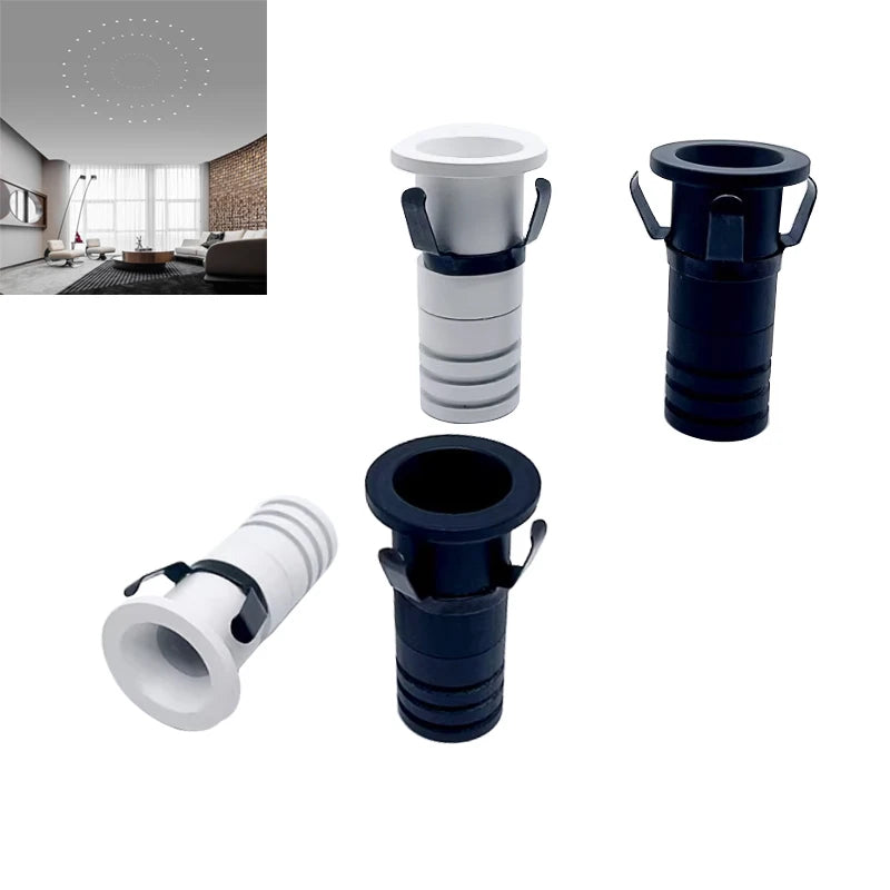 lot spots led encastrables miniatures aluminium armoire vitrine placard intérieur blanc noir