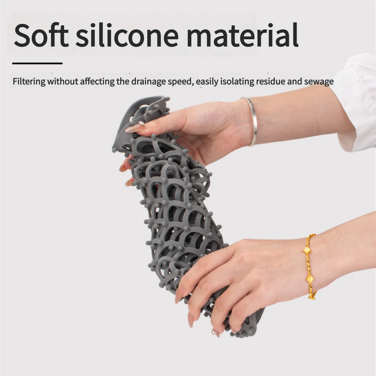 tapis drainage silicone coquillage moderne gris fond évier résistant rayures epais