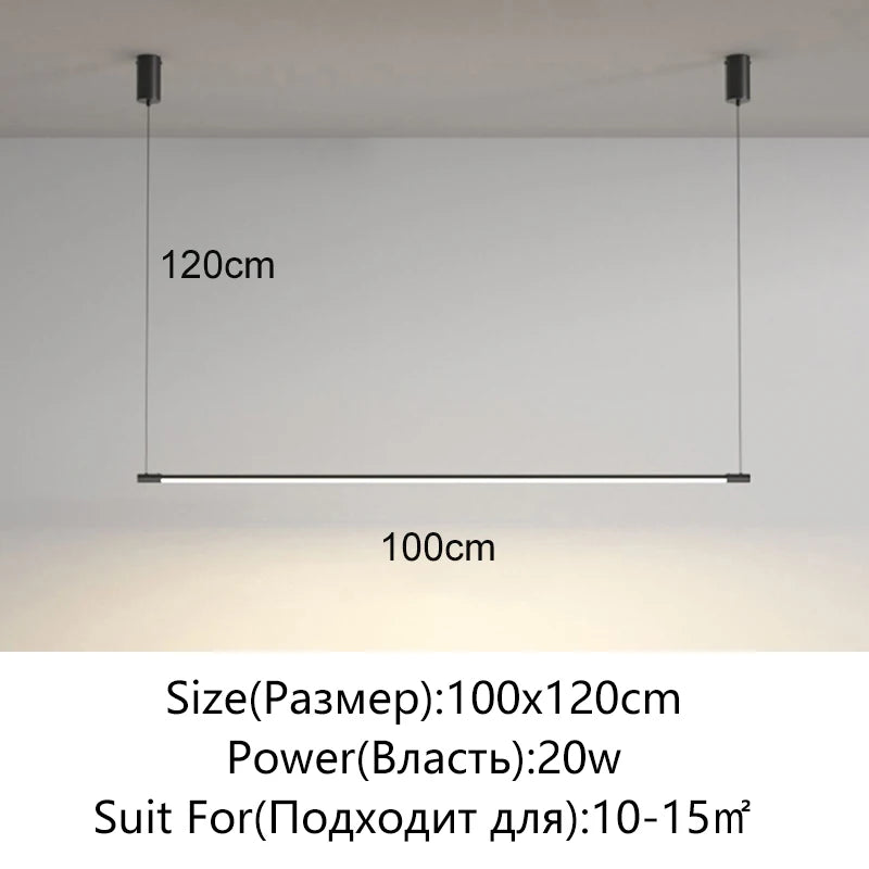 lampe suspendue moderne minimaliste noir blanc lisse mat 120cm adjustable oeilletsflux249 2000v90 260