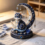 bijoux artisanal assembler cristaux motifs floraux bleu blanc doré maison