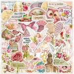 autocollants vintage rose fleurs papillons oiseaux adhésifs réutilisables eau résistants scrapbooking téléphone portable