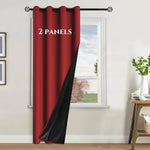 rideau moderne 100% polyester rouge uni opaque tringle salon chambre