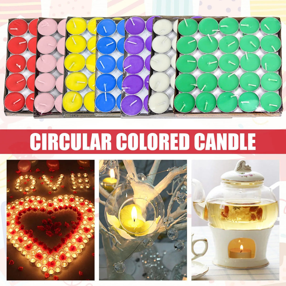 bougies parfumees rouge jaune violet blanc festives parfum citronnelle opacites modernes pack fifty