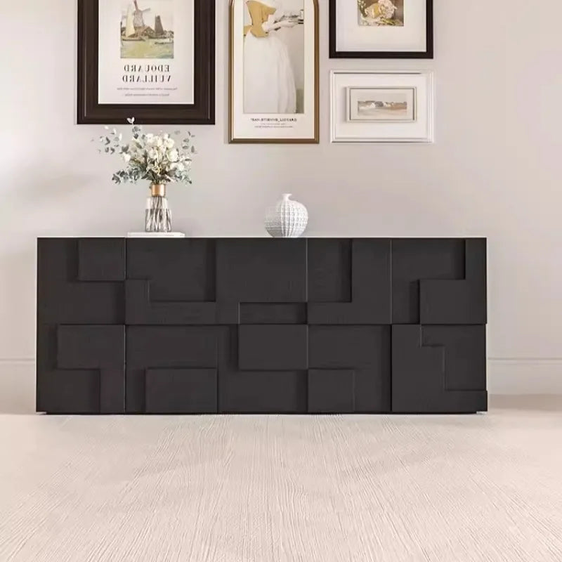 meuble rangement moderne blanc noir armoire salon entrée minimaliste.storage maroc