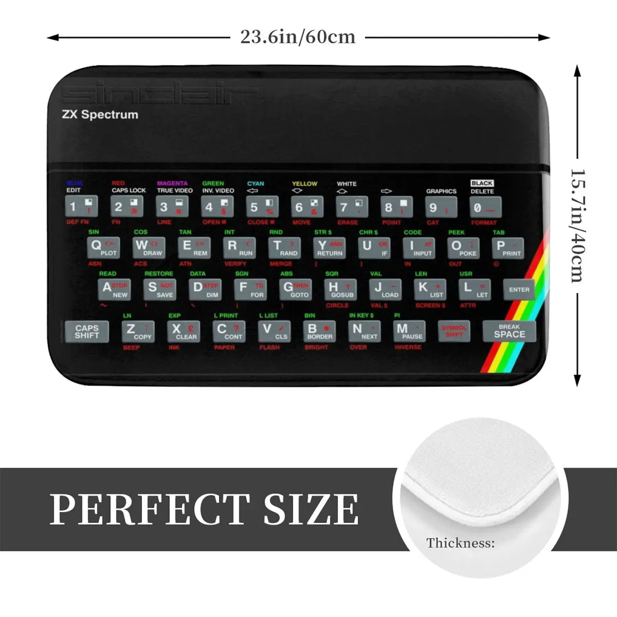 tapis bain antidérapant adhésif clavier rétro noir gris blanc