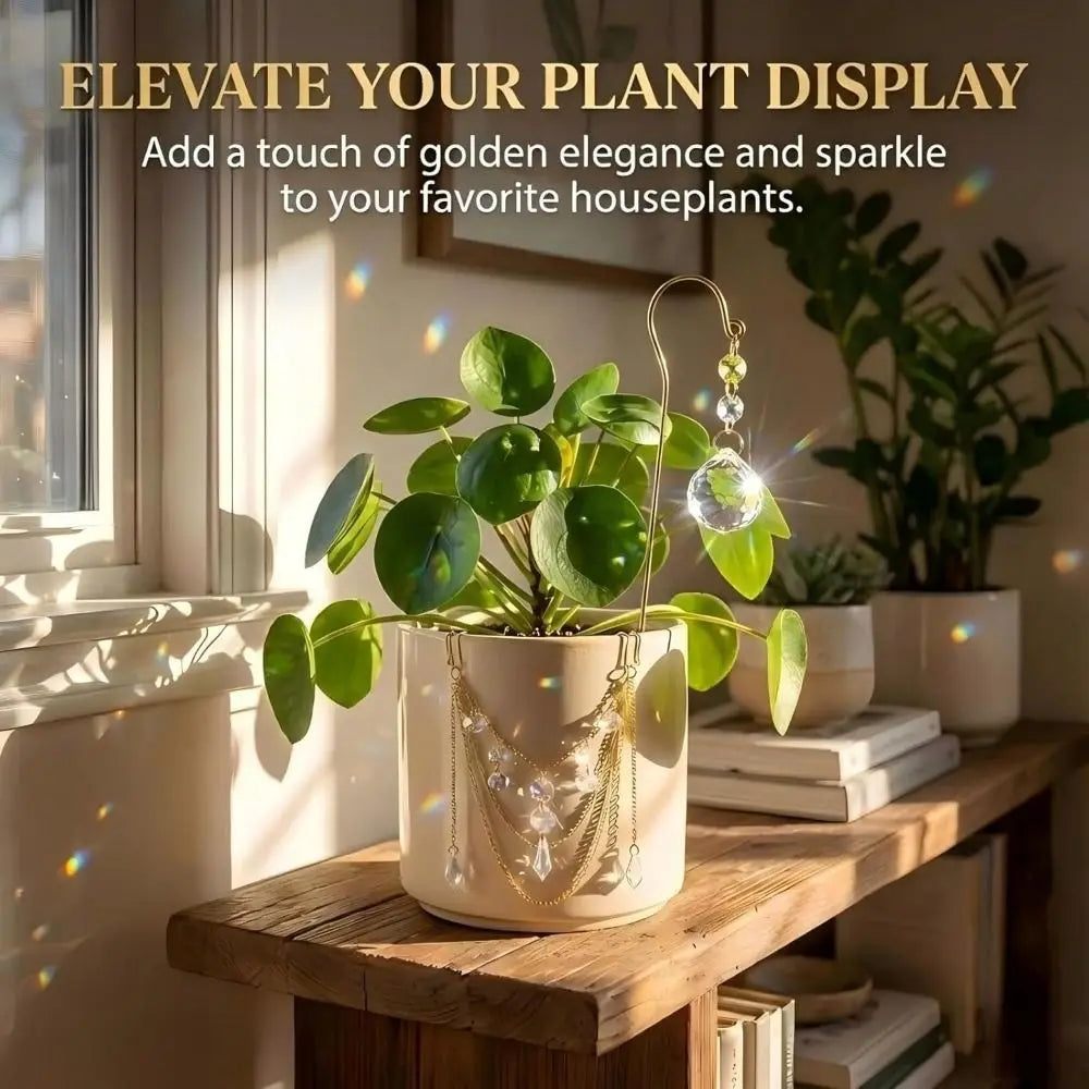 décoration plante transparentes dorées pendeloques motifs floraux élastique moderne soleil papillon cœur
