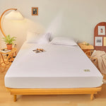 drap housse coton gris uni moderne bande élastique lit simple double grand