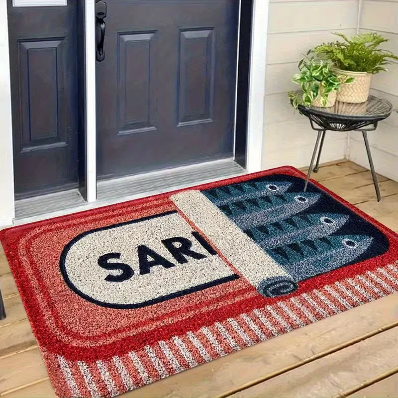 tapis sol moderne poissons sardines antidérapant résistant décoloration 30x50cm 40x60cm