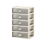 meuble tiroirs crème transparent moderne rangement papeterie deux six tiroirs diagonaux plastique