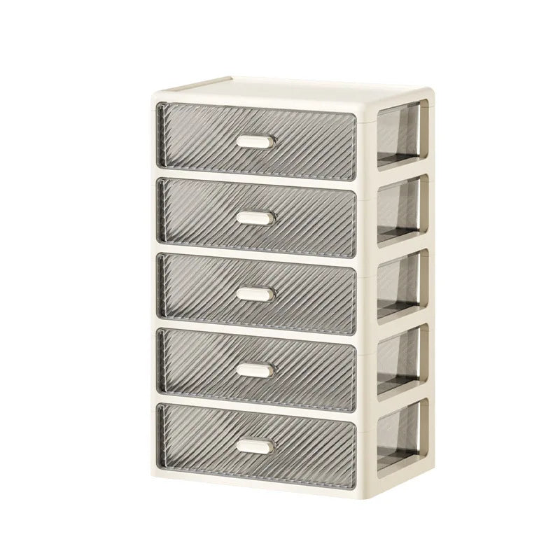 meuble tiroirs crème transparent moderne rangement papeterie deux six tiroirs diagonaux plastique