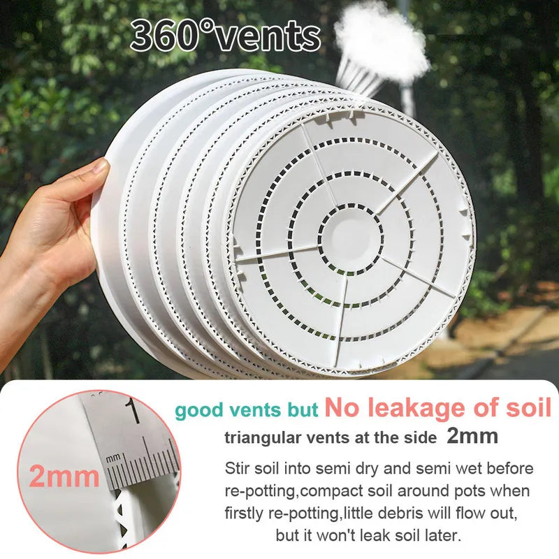 pot fleur plastique blanc rond perforé plantes vertes décoration maison moderne