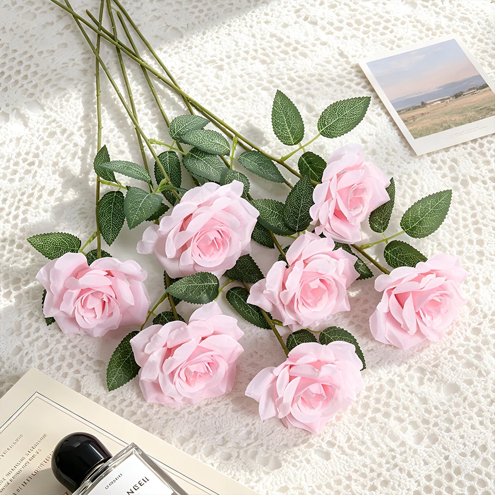 bouquet roses artificielles blanches vase cube decoration maison mariage anniversaireintérieur