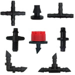 connecteurs arrosage gouttelettes noir adhésifs plastique robustes jardin pot fleurs 47mm