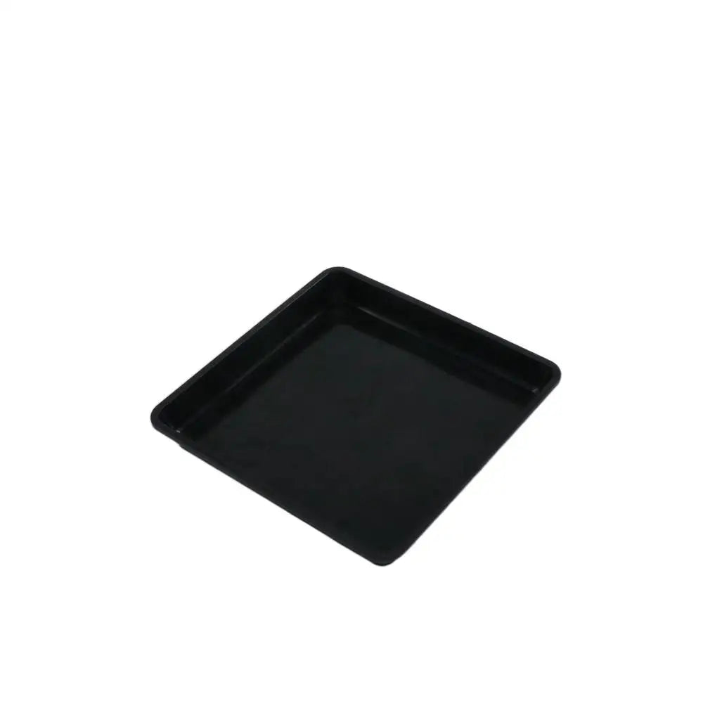 plateau carré récupération eau plastique noir moderne 12x12cm 15x15cm 18x18cm 22x22cm 25x25cm