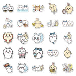 stickers kawaii dessins animés blanc beige bleu rose vert noir 10pcs 30pcs 50pcs