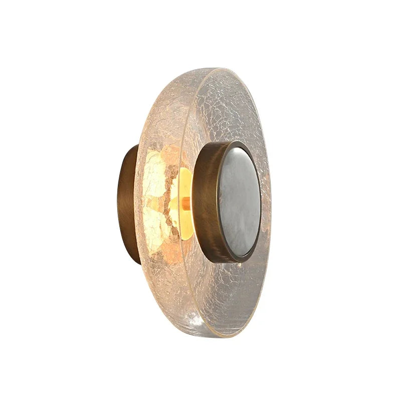 applique murale moderne verre craquelé bronze beige clair lumière filament