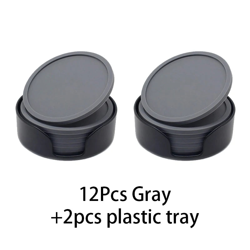 sous verres silicone respectueux environnement noir modernes 10 cm pack pièces