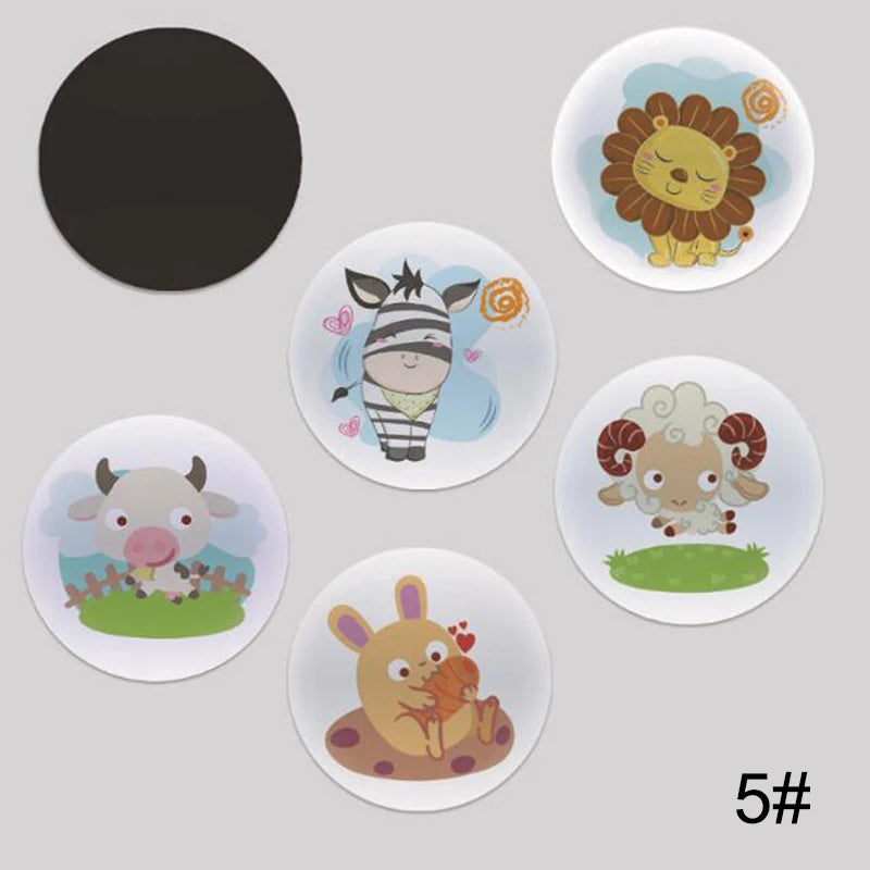 autocollants aimants multicolores dessins animés cartoon fée dinosaure lapin éléphant zèbre enfants urinoir thermochromique