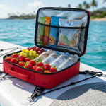 sac rangement kayak rouge uni pratique clips poignée fermeture compartiments étanche durableextérieur