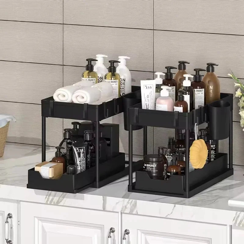 étagère rangement noir plastique reutilisable moderne clips tasse rangement sous meuble chambre cuisine
