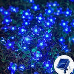 guirlande lumineuse solaire 5m fleurs simples violet blanc orange vert bleu jaune moderne clips