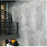 Sticker mural 3D effet fer industriel rouge style loft rétro