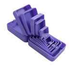boîtes rangement bijoux violet bleu blanc modernes compartiments multiples plastique clips sécurisées