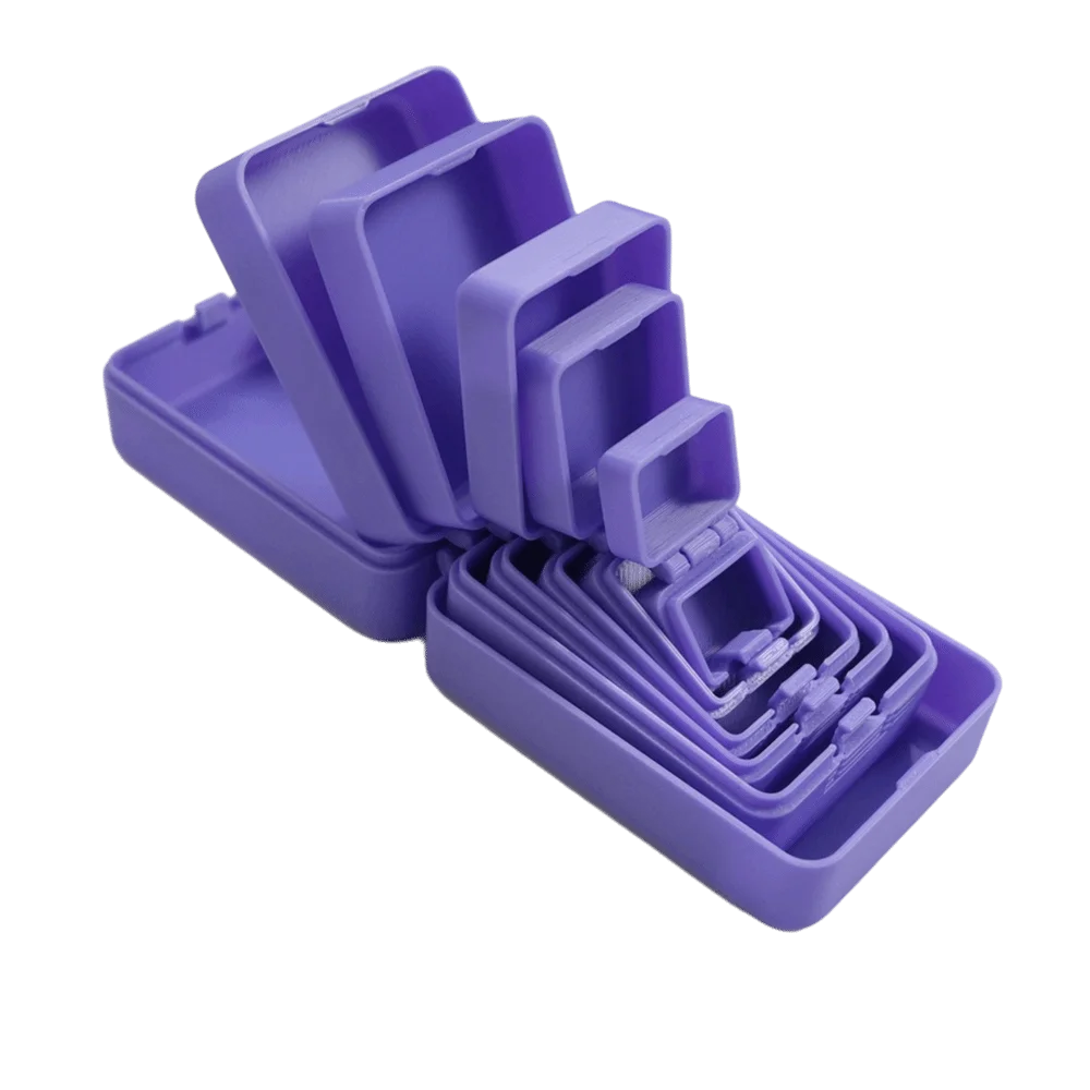 boîtes rangement bijoux violet bleu blanc modernes compartiments multiples plastique clips sécurisées