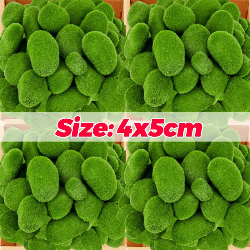 boules mousse artificielle vert pelucheuses modernes decoration jardin exterieur herbe artificielle deco pot paysager