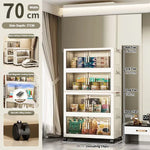 armoire rangement modulable pliable beige roulettes portes translucides jouets maison