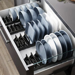 support rangement assiettes bols gris blanc moderne clips anti rustre ajustable évier cuisine