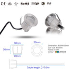 lampe led escalier acier inoxydable ip67 argent blanc moderne clips câble adaptateur