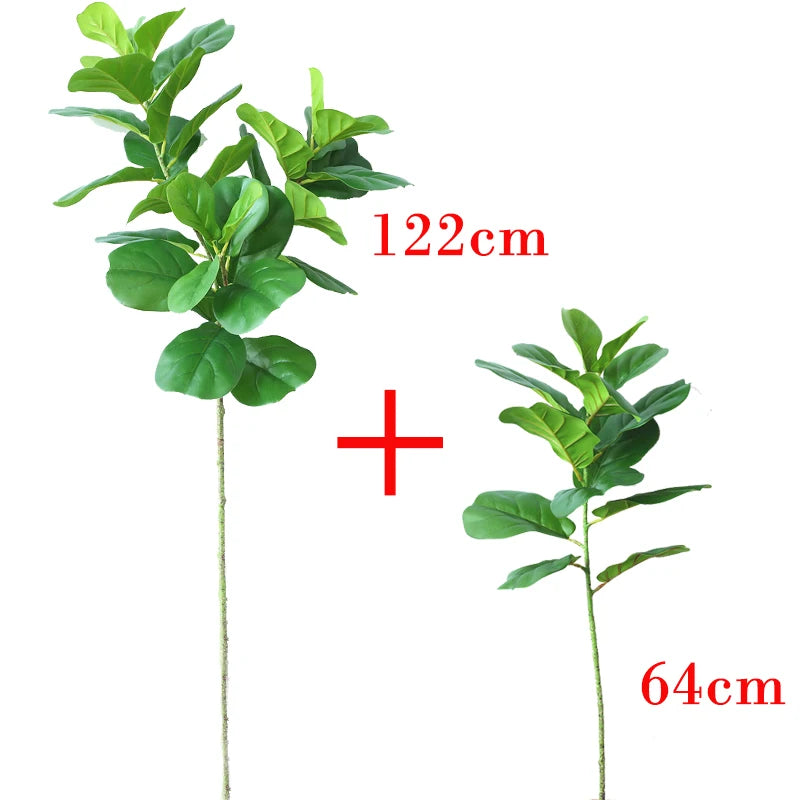 plantes artificielles arbres feuilles larges vert foncé intérieur décoration moderne minimalistes