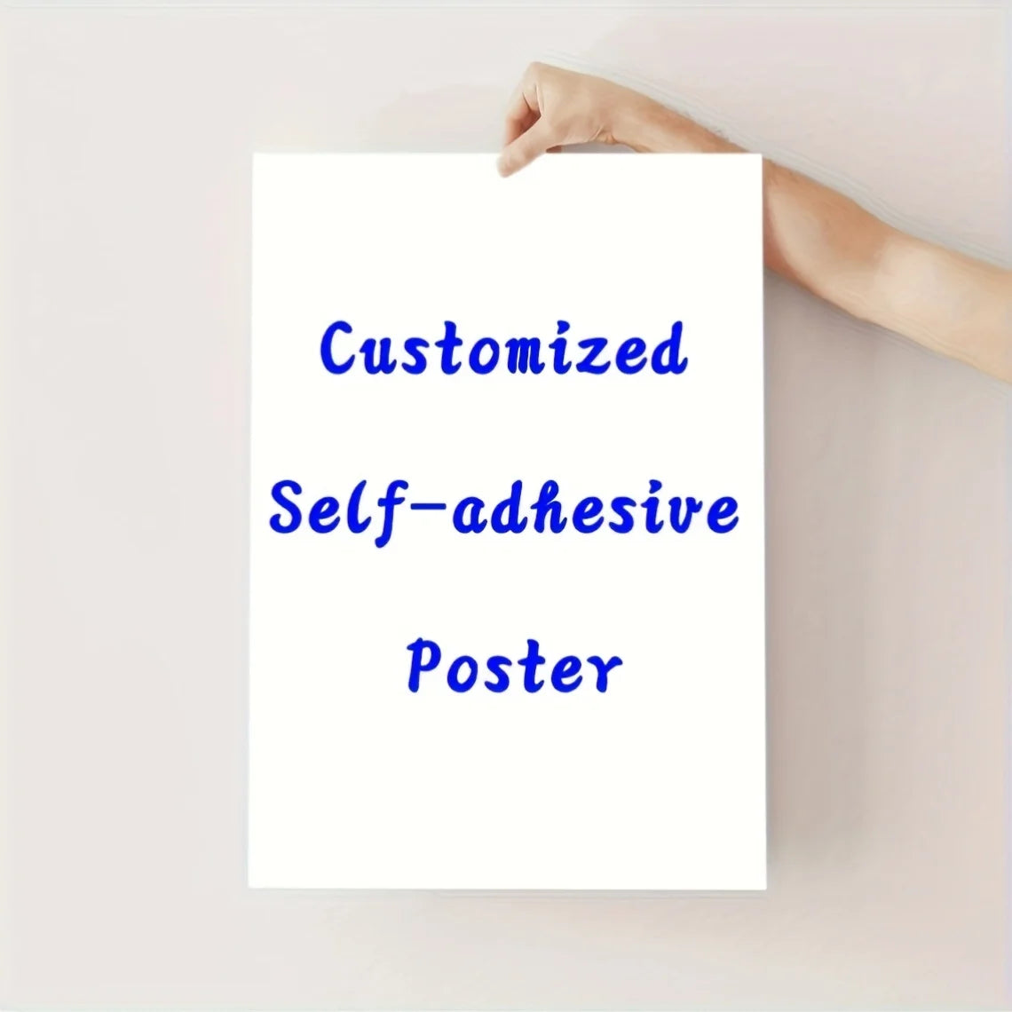 poster personnalisé auto adhésif blanc texte bleu décoration murale moderne photo famille maison