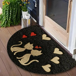 tapis d'entrée antidérapant chatons mignons motifs floraux moderne multicolore rouges verts bleus noirs 40x60cm