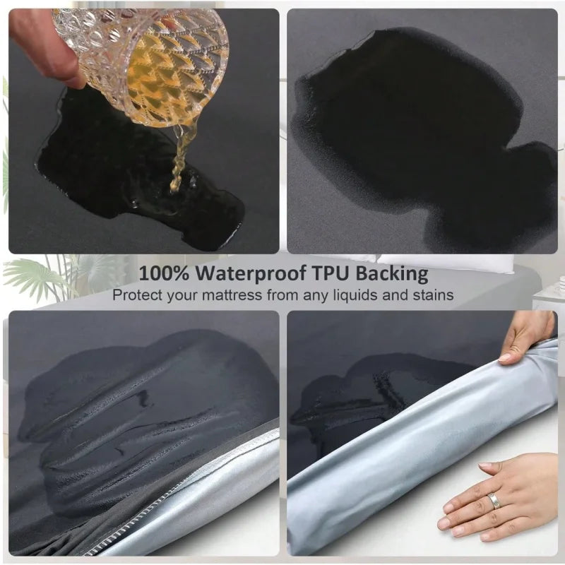 housse lit imperméable noir uni moderne 120x200 137x190 150x200 152x203 160x200 99x190 99x203