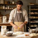 tablier cuisine gris quadrillé sangles réglables professionnel artisanal