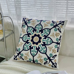 taies d'oreiller coton polyester ethnique floral brodées couleurs vives motifs géométriques coussins deco 45x45cm