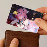 cartes crédit personnalisées anime fille étoiles adhésif rose bleu noir protégées transporte bancaire debit