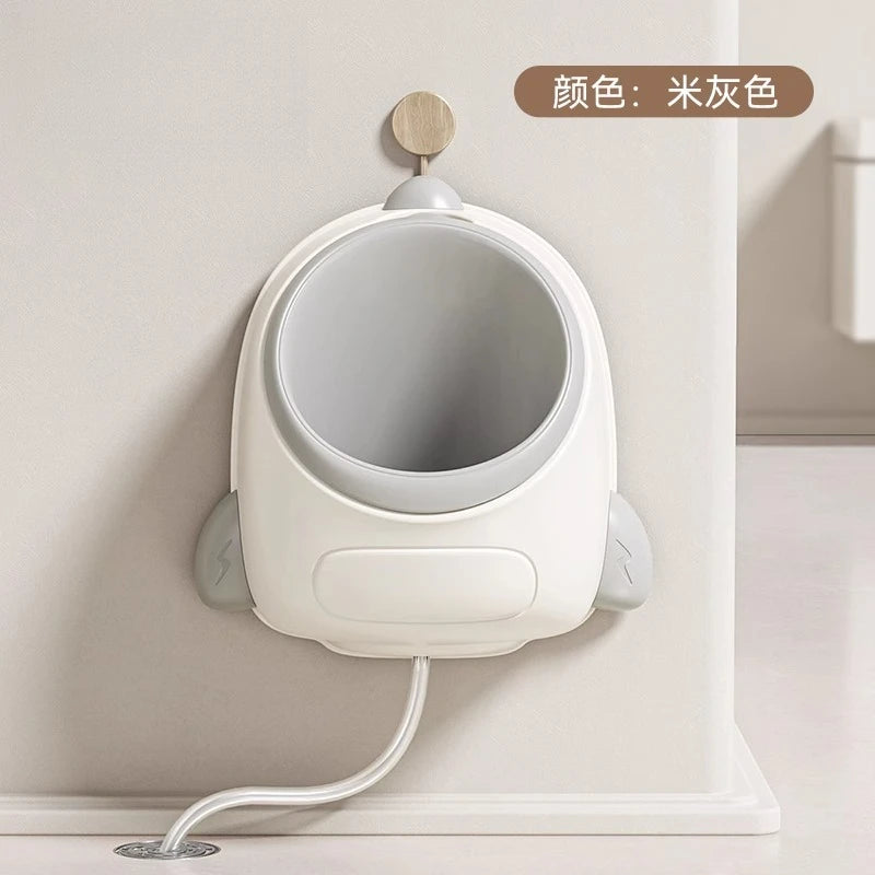toilette infantile moderne blanc gris fixation murale poignée évacuation'eau 10cmx12cm