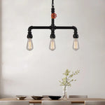 Lampe suspendue industrielle bronze noir rouge verre transparent chaîne métallique E27 vintage 10 15m²