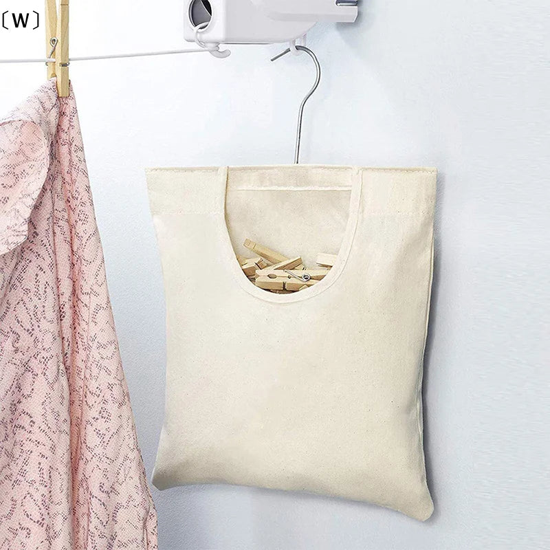 sac rangement pinces linge crochet suspendu tissu imprimé utilitaire fenêtre transparente minimaliste