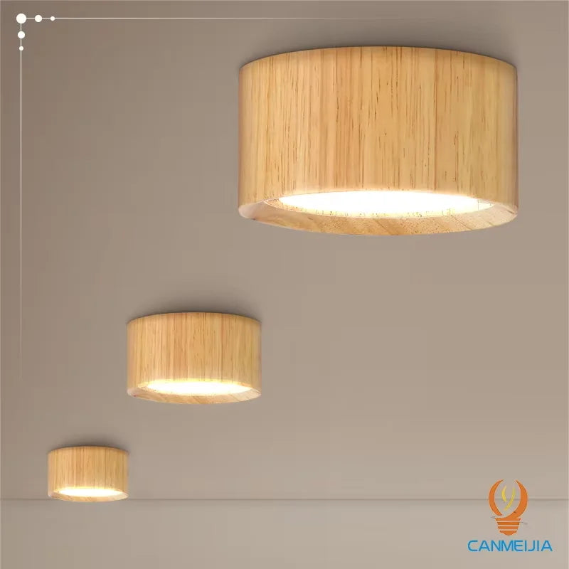 lampe bois naturel led downlight facile éclairage moderne chambre salon