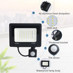 projecteur led moderne noir extérieur mur capteur mouvement ip66 100w