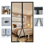 rideau anti moustiques porte noir blanc clips transparent double fil polyester