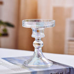 support bougie verre rose vert motif diamant décoration table mariage classique objet déco maison