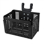 panier vélo pliable noir fixations métalliques motifs ajourés transport légumes
