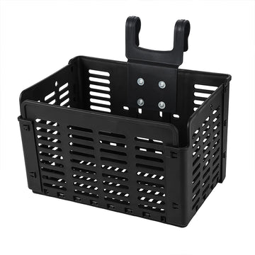 panier vélo pliable noir fixations métalliques motifs ajourés transport légumes