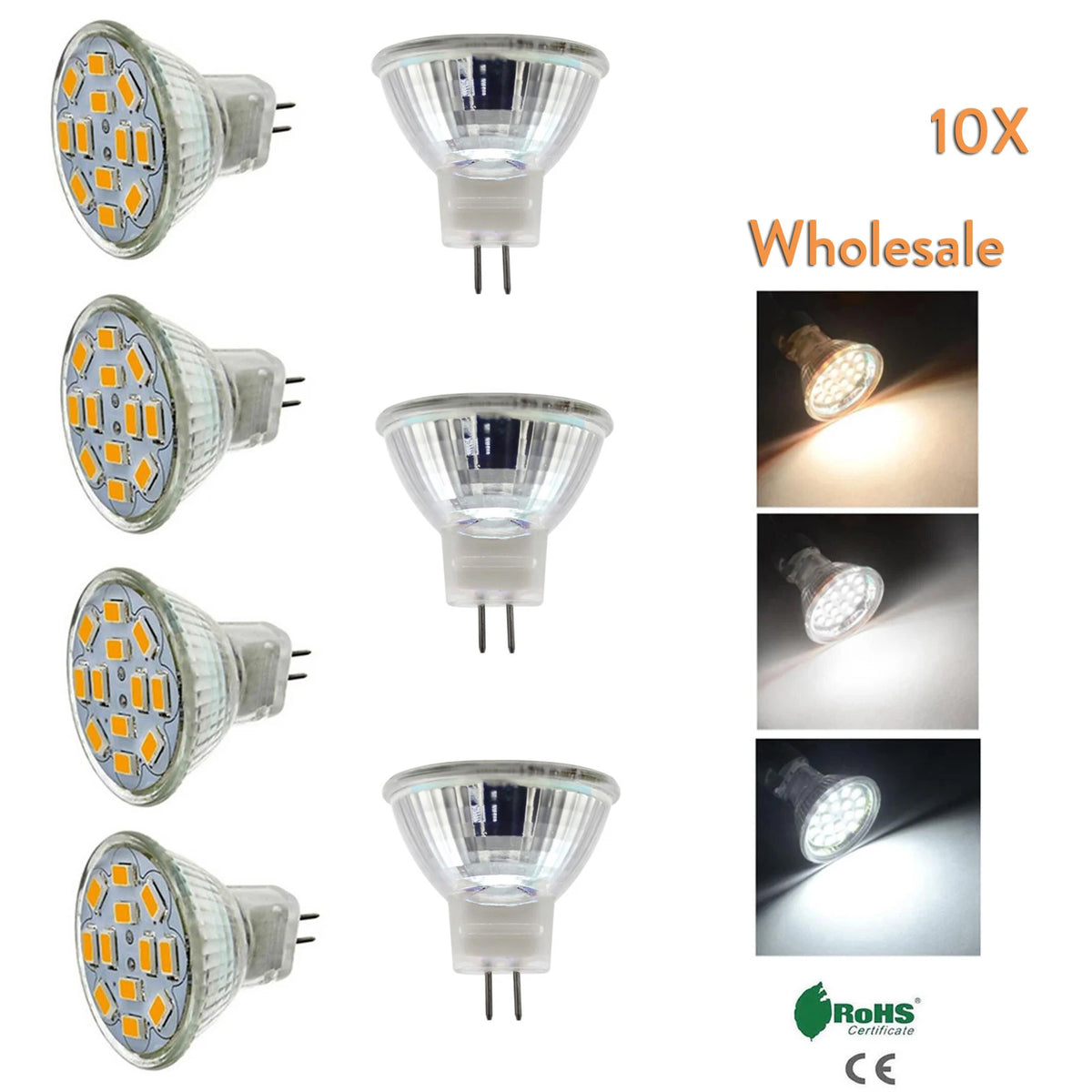 projecteur led 12v 12 15 leds gu4 warm neutral white moderne transparent