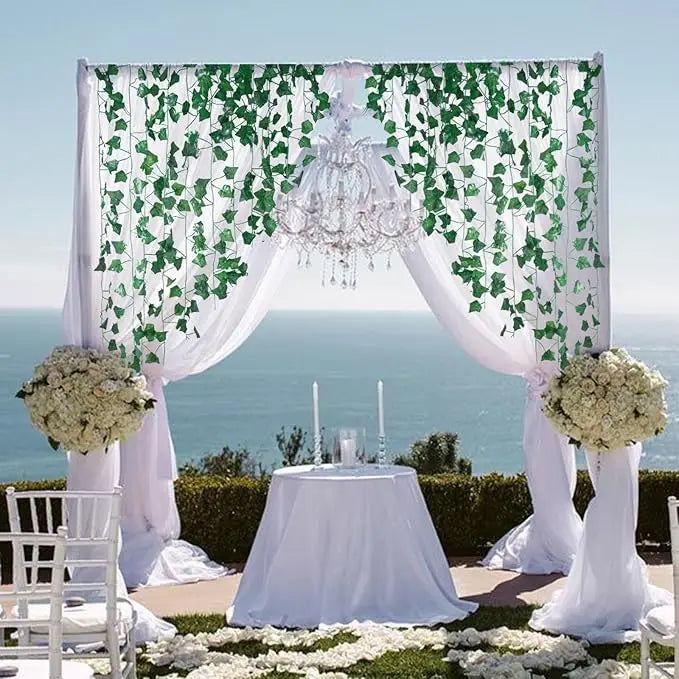 guirlande feuilles vert lierre flexible décoration murale intérieure bohème mariage anniversaire verte naturelle